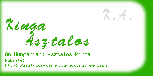 kinga asztalos business card